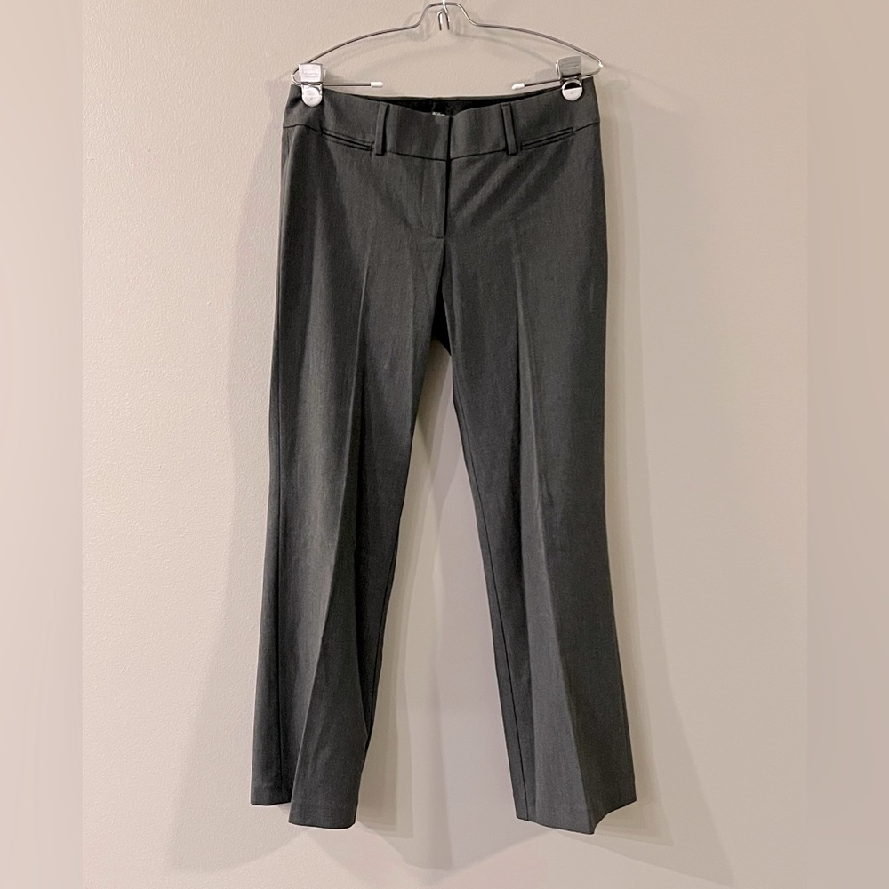 Ann Taylor Loft Marisa Trouser Career Wide Leg 70s Flare Grey High Waisted Pant